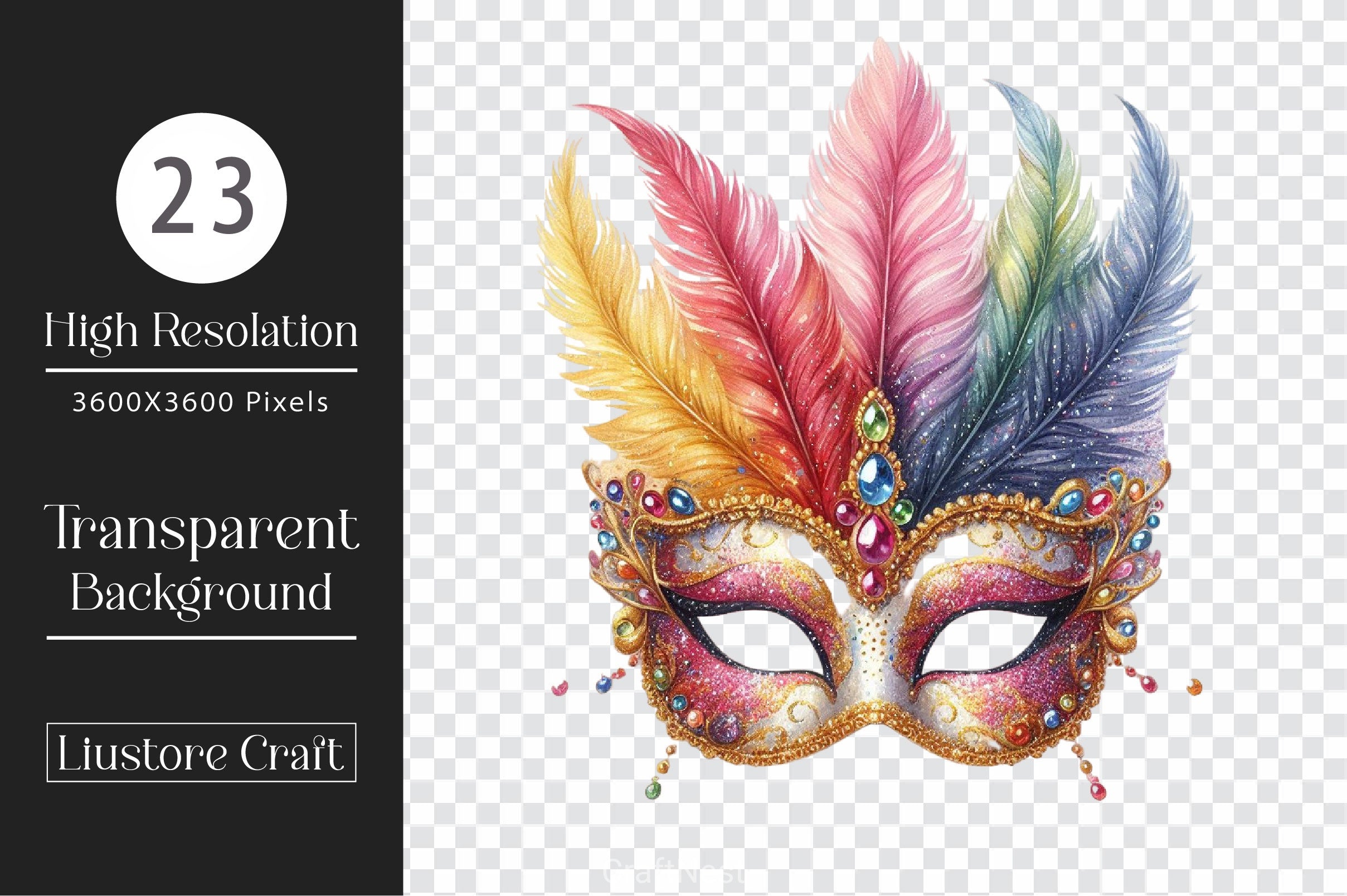 Colorful Carnival Mask Clipart Bundle - CraftNest - Digital Crafting and Art