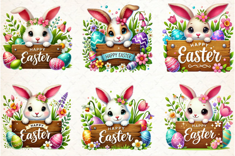 Easter Wooden Sign Clipart Bundle - CraftNest - Digital Crafting and Art