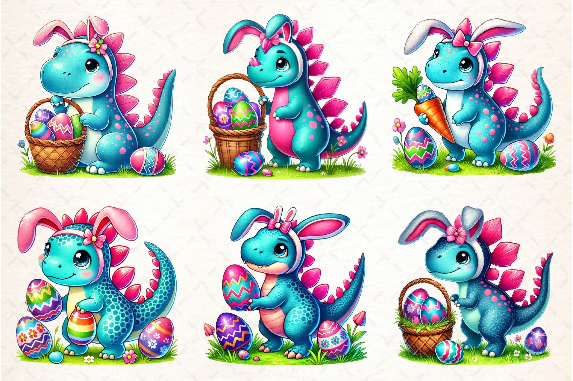 Easter Dragons Clipart Bundle - CraftNest - Digital Crafting and Art