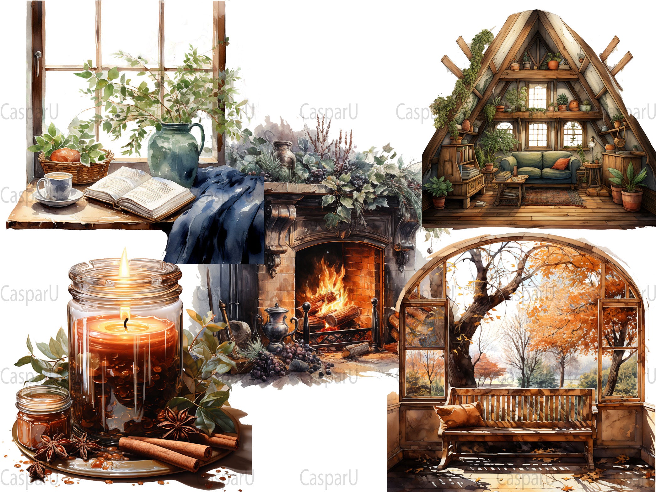 Cozy Interiors Clipart - CraftNest