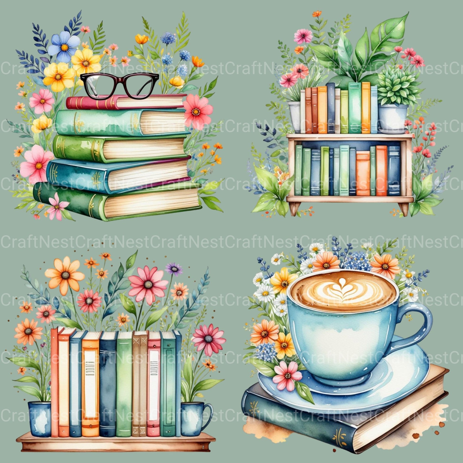Whimsical Books Clipart Bundle - CraftNest - Digital Crafting and Art