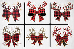 Christmas Reindeer Bow Clipart Bundle 4 - CraftNest - Digital Crafting and Art