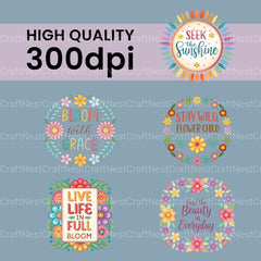 Flower Quotes Clipart Bundle - CraftNest - Digital Crafting and Art