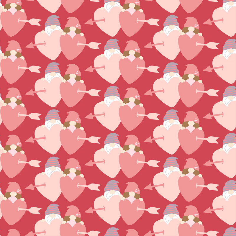 Valentines Day Gnome Seamless Digital Paper - CraftNest - Digital Crafting and Art