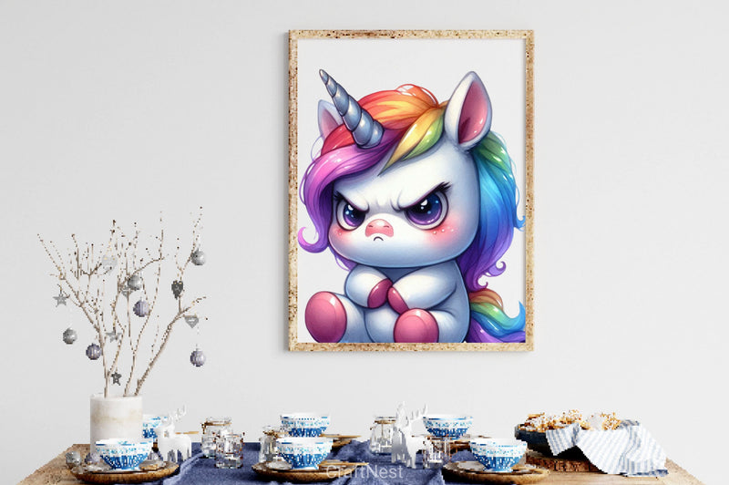Funny Grumpy Unicorn Clipart Bundle - CraftNest - Digital Crafting and Art