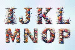 Flower Alphabet Clipart Bundle - CraftNest - Digital Crafting and Art