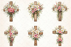 Floral Cross Clipart Bundle 2 - CraftNest - Digital Crafting and Art