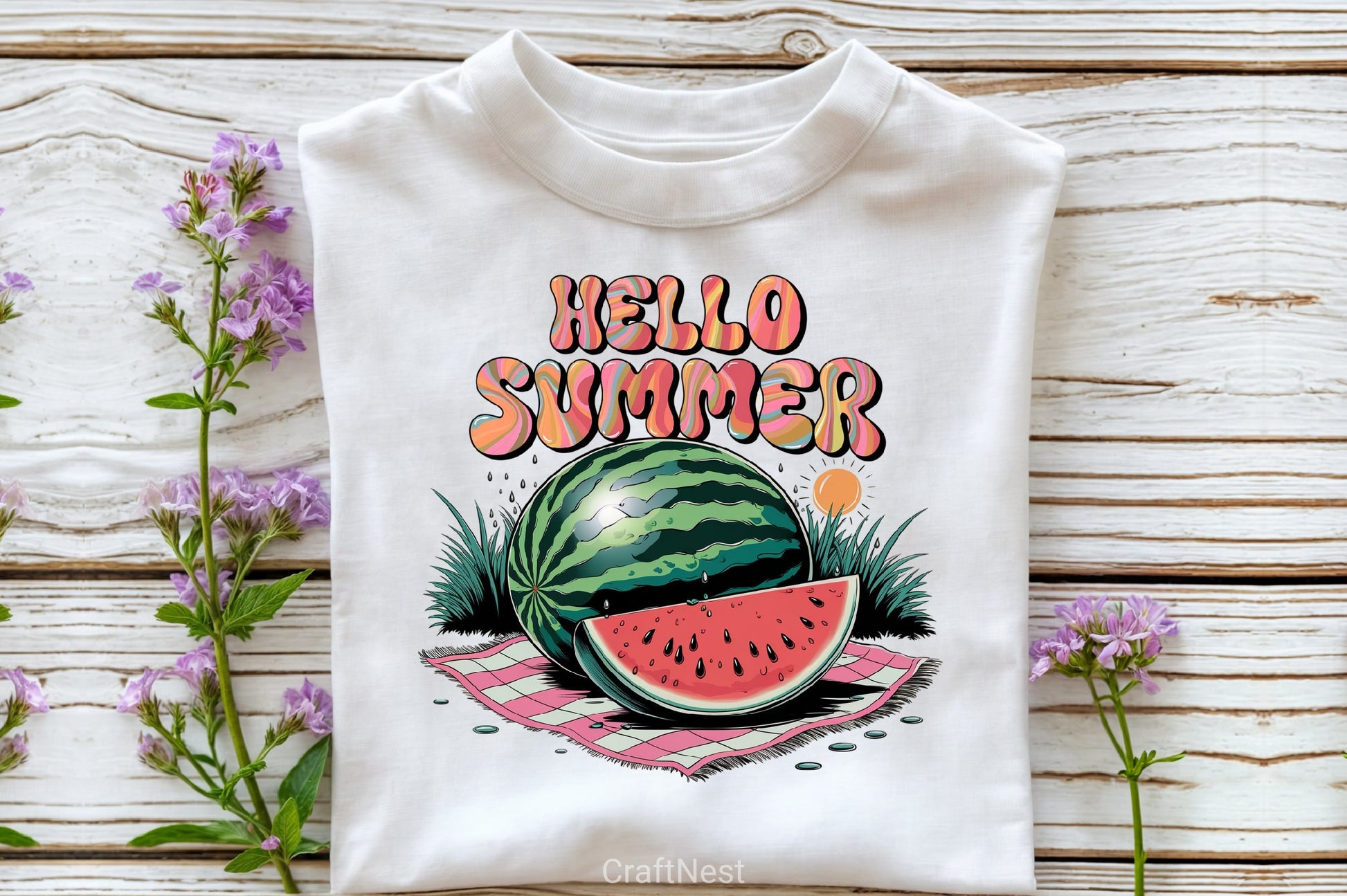 Hello Summer Watermelon Clipart Bundle 5 - CraftNest - Digital Crafting and Art