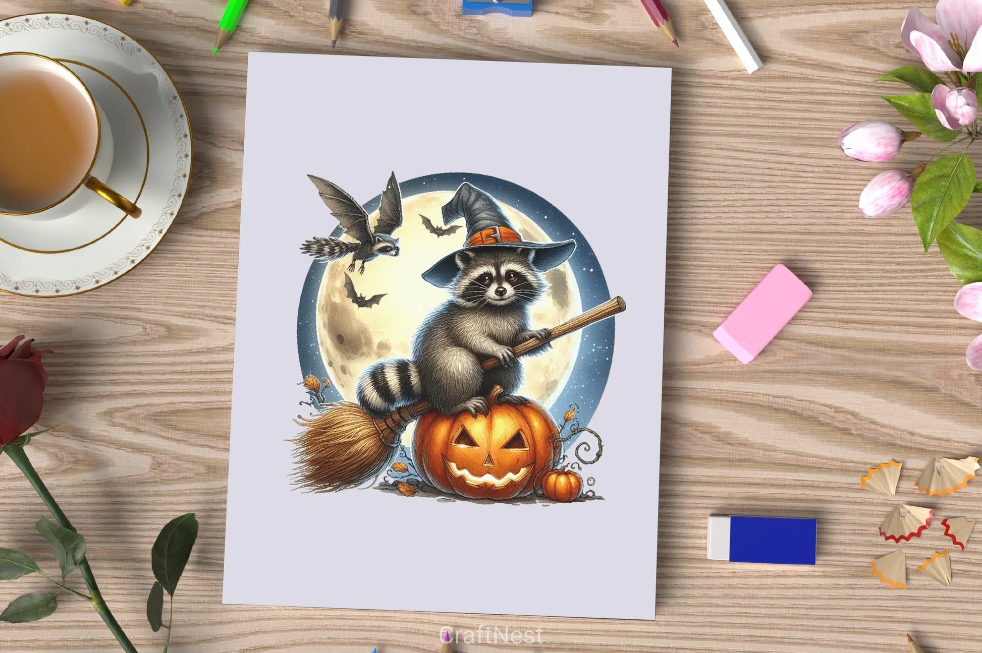 Halloween Raccoon Clipart Bundle 4 - CraftNest - Digital Crafting and Art