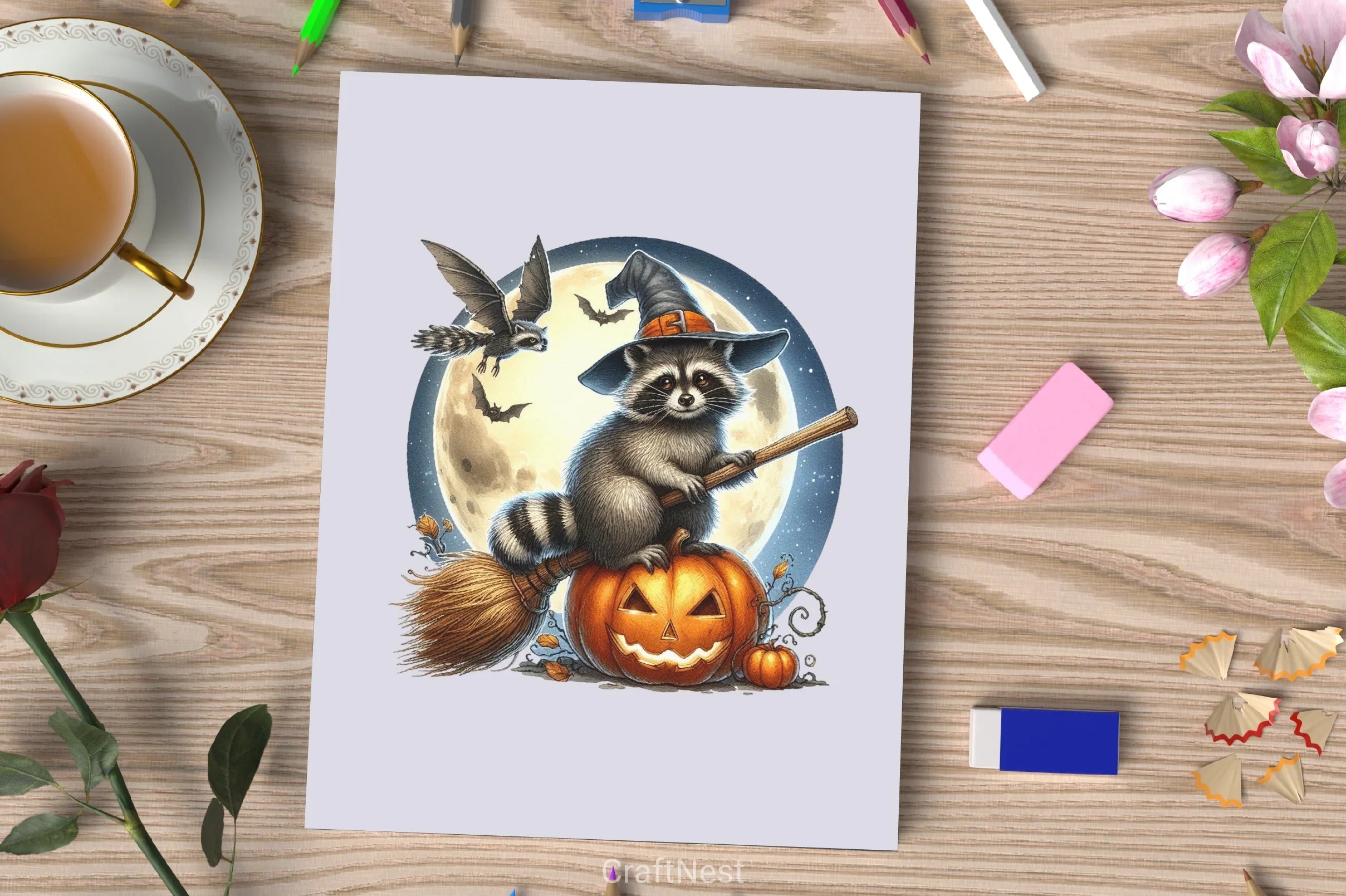 Halloween Raccoon Clipart Bundle 4 - CraftNest - Digital Crafting and Art