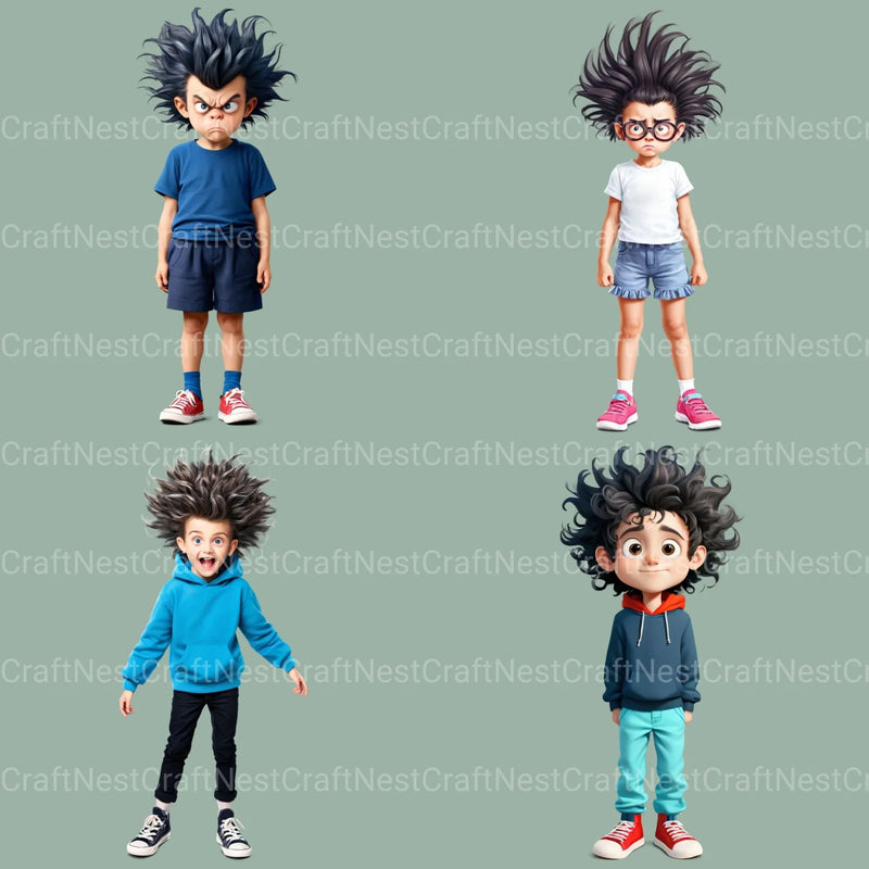 Quirky Kids Clipart Bundle - CraftNest - Digital Crafting and Art