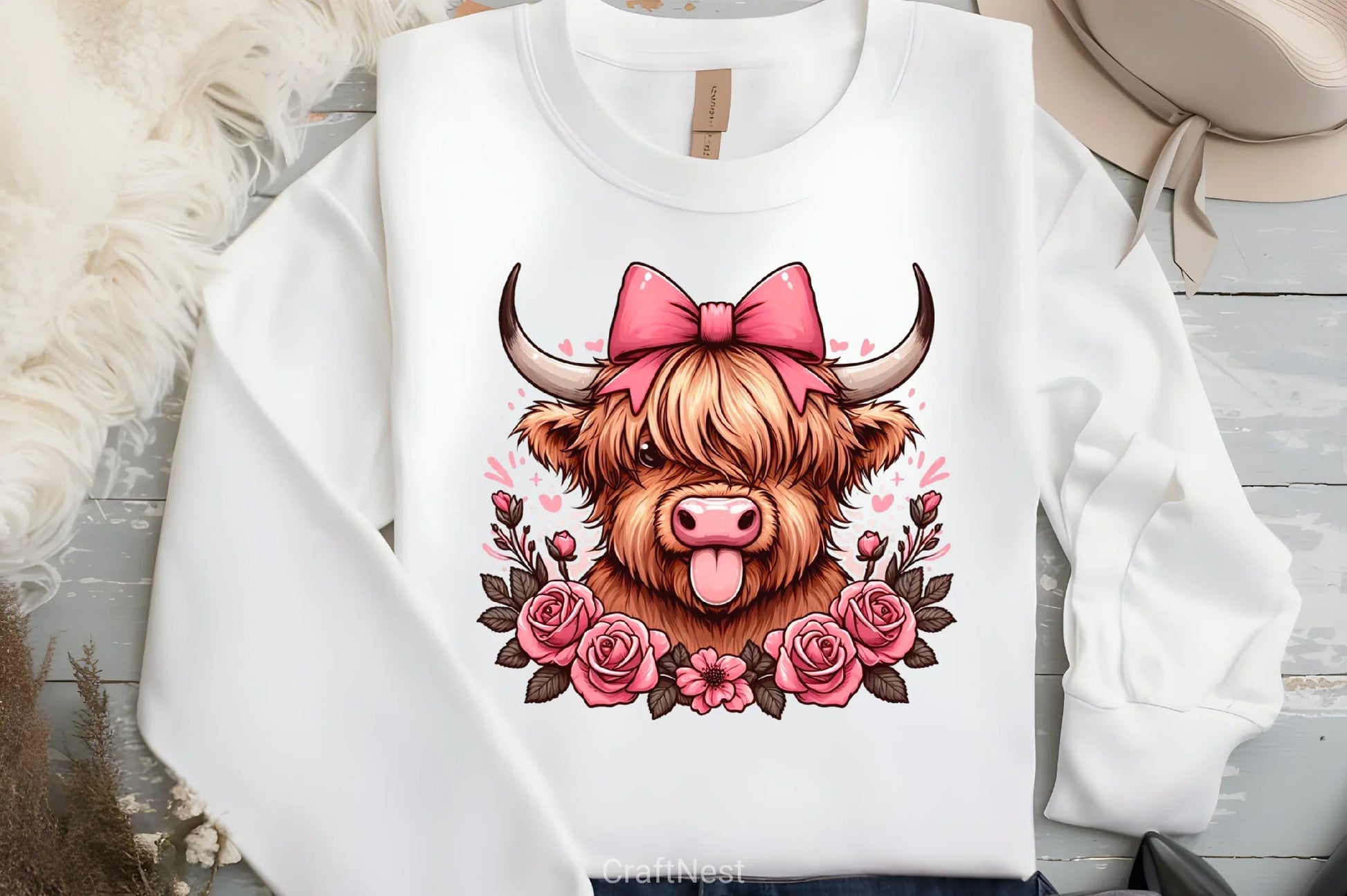 Highland Cow Valentine Clipart Bundle 4 - CraftNest - Digital Crafting and Art