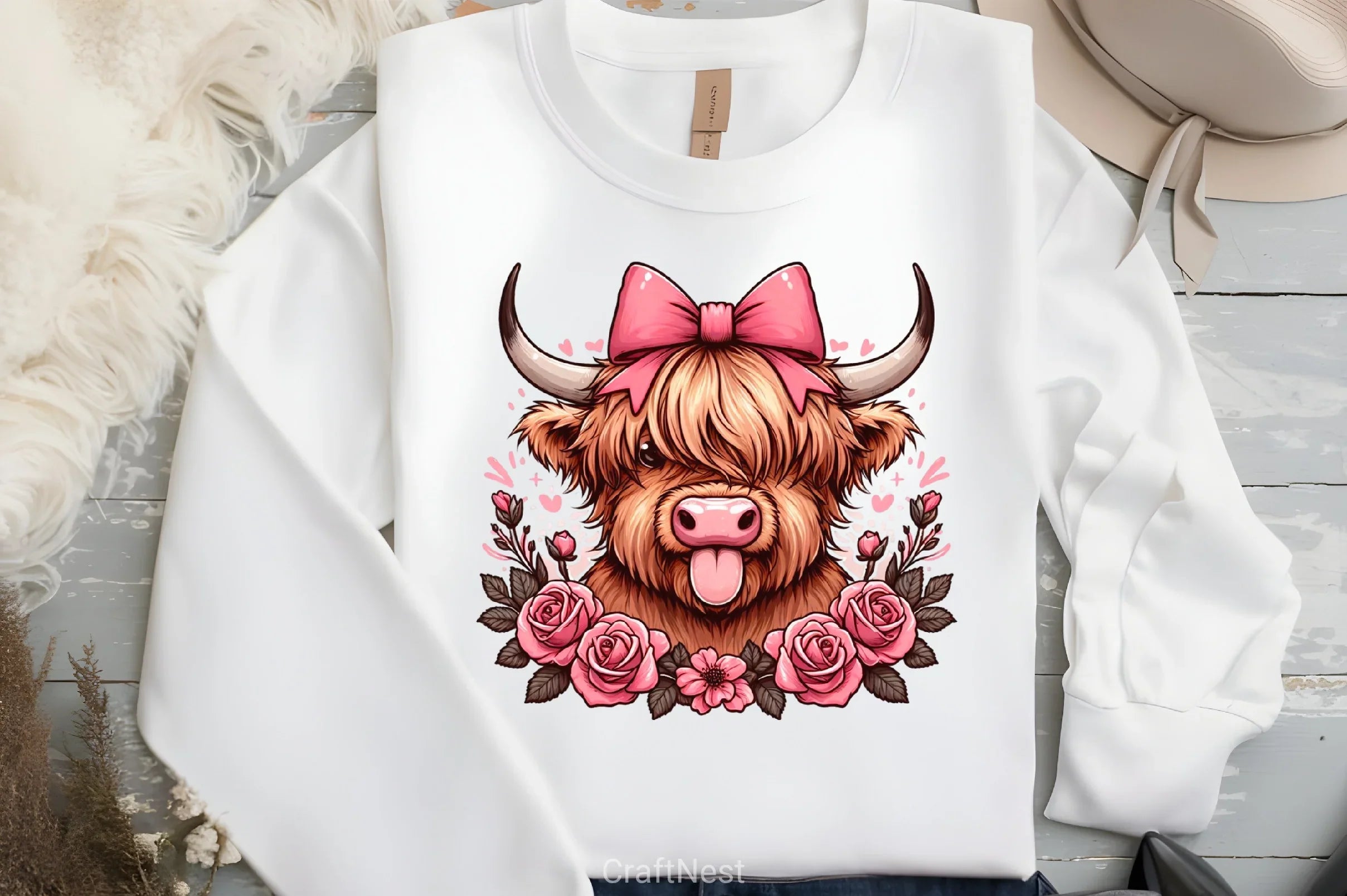 Highland Cow Valentine Clipart Bundle 4 - CraftNest - Digital Crafting and Art