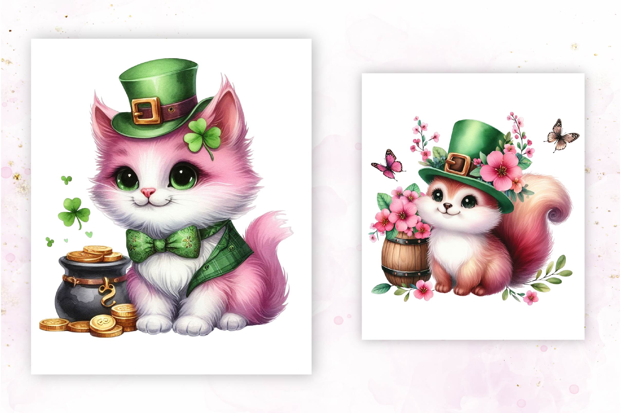 Cute St Patricks Animal Clipart Bundle - CraftNest - Digital Crafting and Art