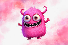 Pink Funny Monster 3D Clipart Bundle - CraftNest - Digital Crafting and Art