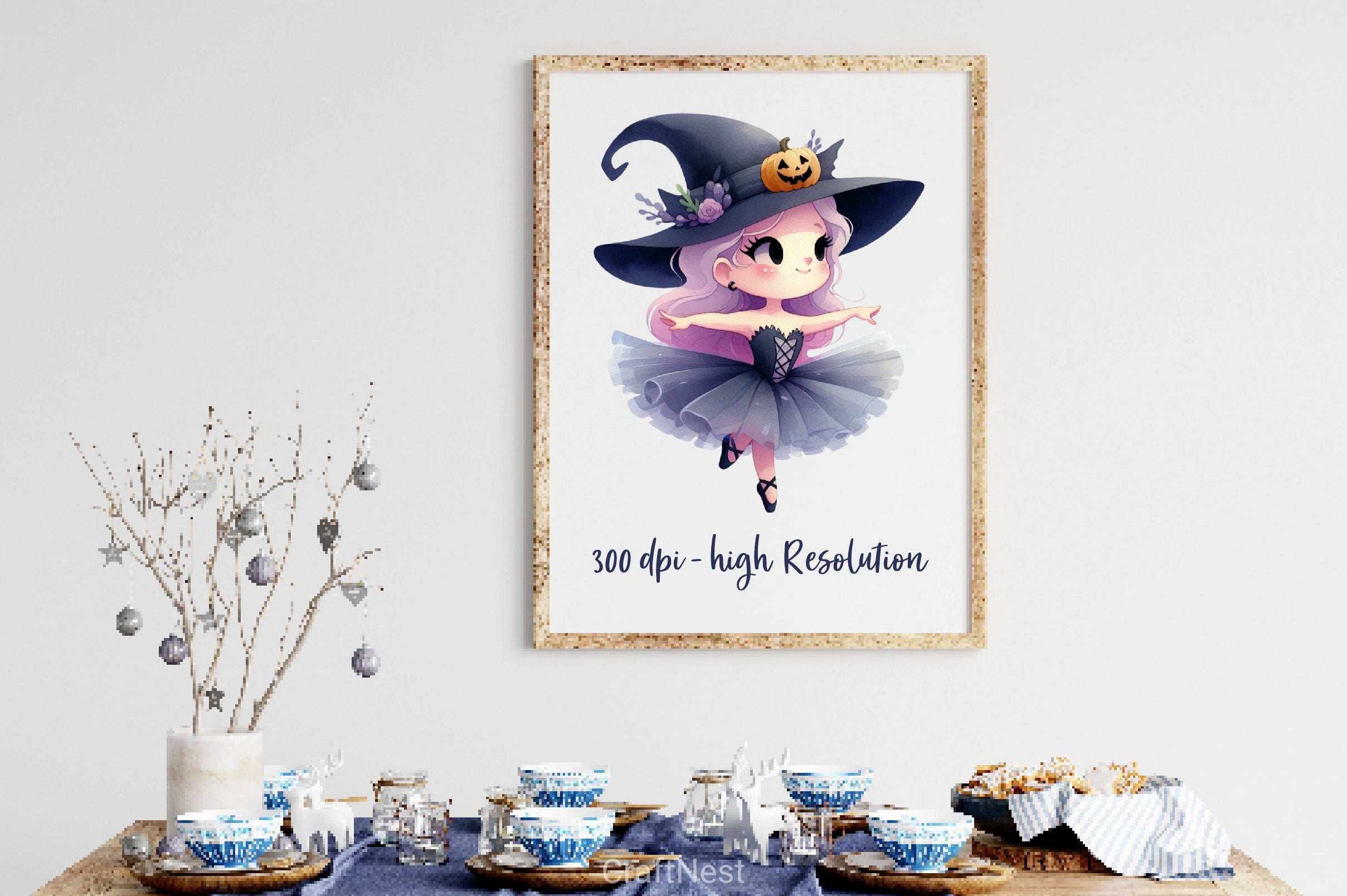 Halloween Ballet Witch Clipart Bundle - CraftNest - Digital Crafting and Art