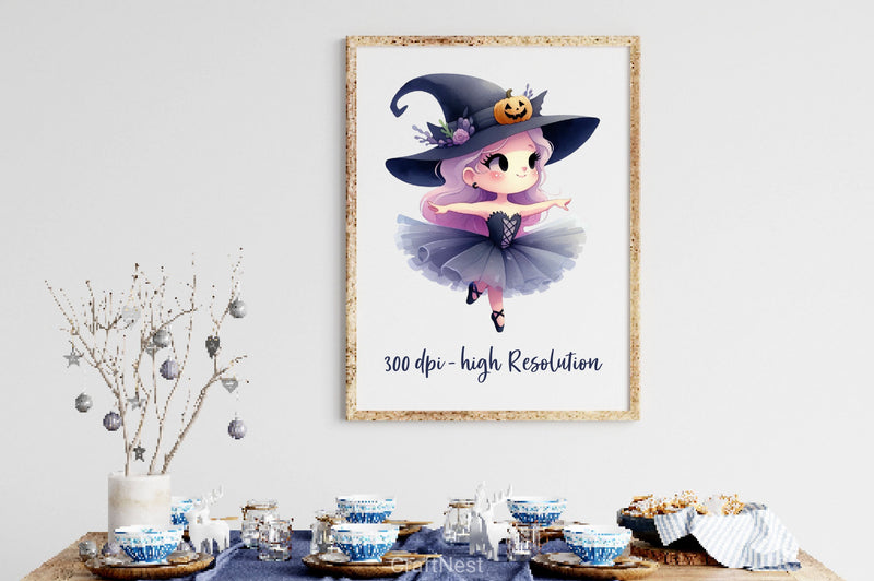 Halloween Ballet Witch Clipart Bundle - CraftNest - Digital Crafting and Art