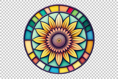 Sunflower Stained Glass Clipart Bundle - CraftNest - Digital Crafting and Art