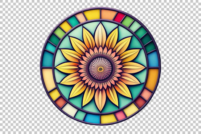Sunflower Stained Glass Clipart Bundle - CraftNest - Digital Crafting and Art