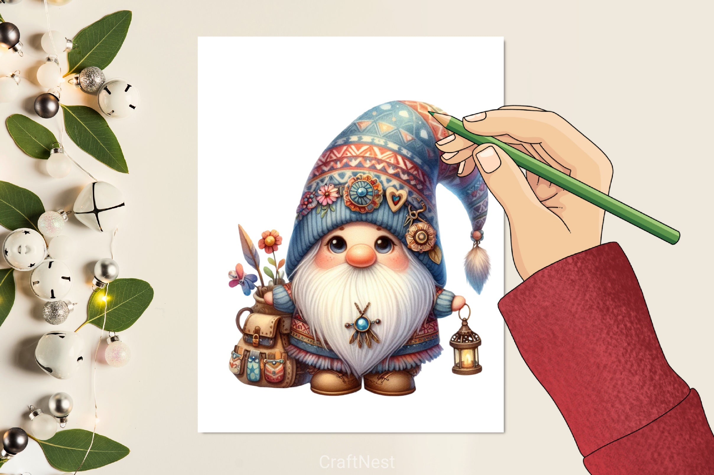 Boho Gnome Clipart Bundle - CraftNest - Digital Crafting and Art