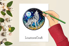 Stained Glass Howling Wolf Clipart Bundle - CraftNest - Digital Crafting and Art