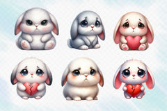 Cute Grumpy Bunny Clipart Bundle - CraftNest - Digital Crafting and Art