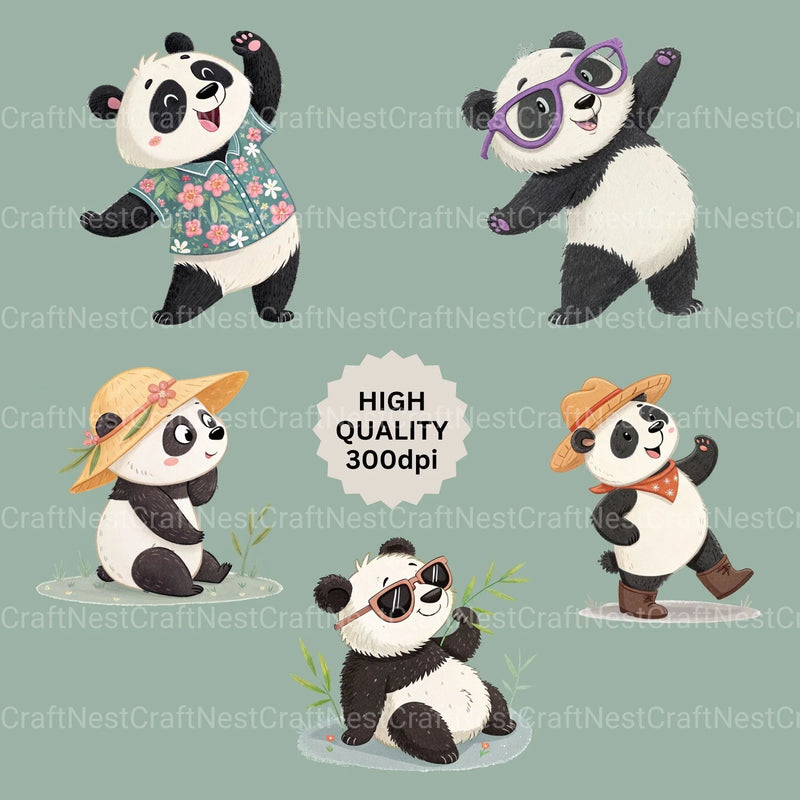 Panda Clipart Bundle - CraftNest - Digital Crafting and Art