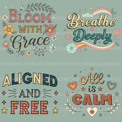 Boho Retro Quotes Clipart Bundle - CraftNest - Digital Crafting and Art
