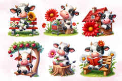 Cute Cow Clipart Bundle 3 - CraftNest - Digital Crafting and Art