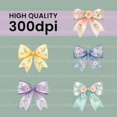 Floral Bows Clipart Bundle - CraftNest - Digital Crafting and Art