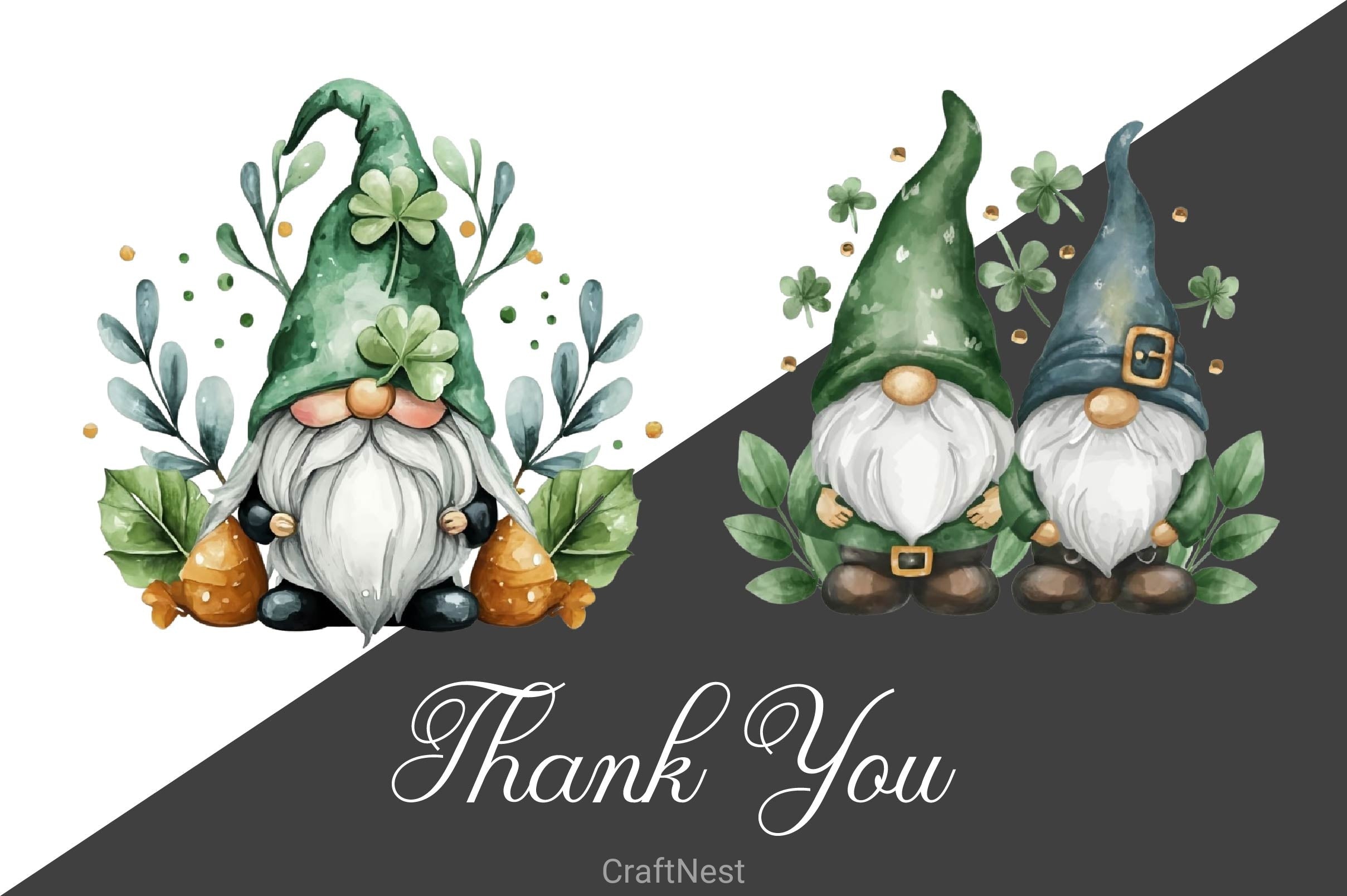 St Patrick's Day Gnome Clipart Bundle 4 - CraftNest - Digital Crafting and Art