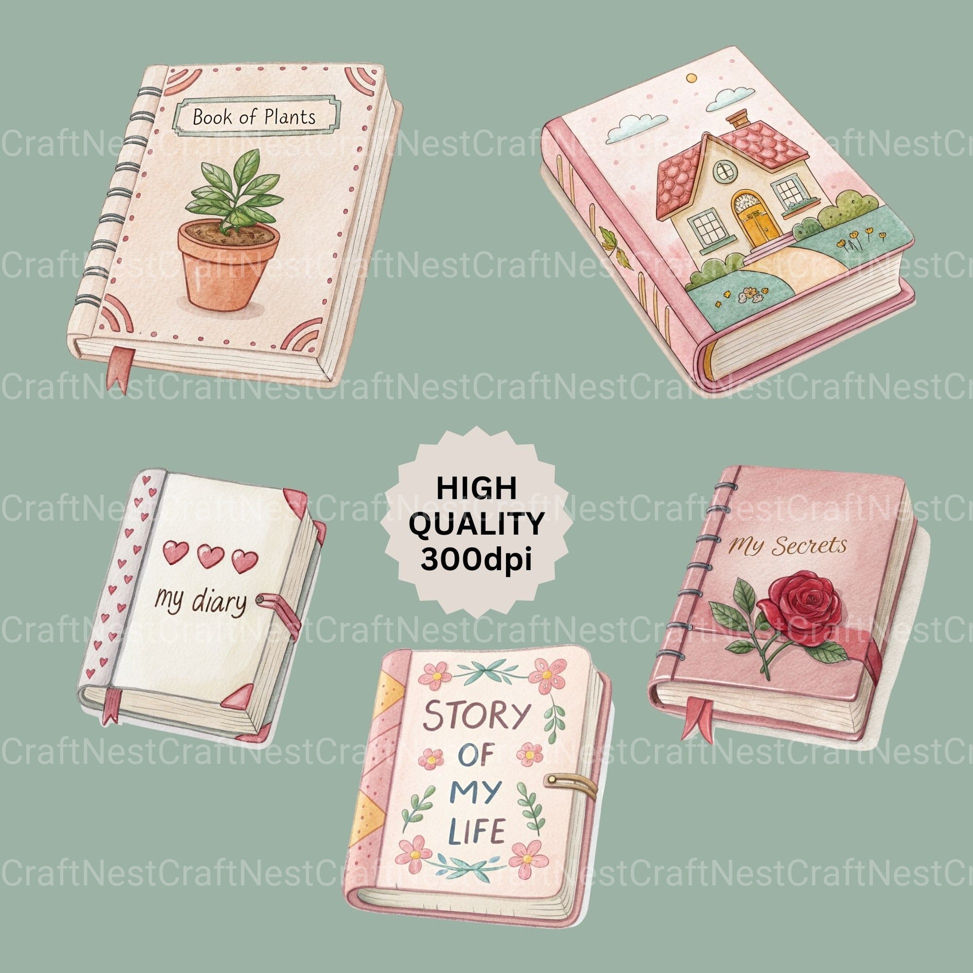 Books Clipart Bundle 4 - CraftNest - Digital Crafting and Art