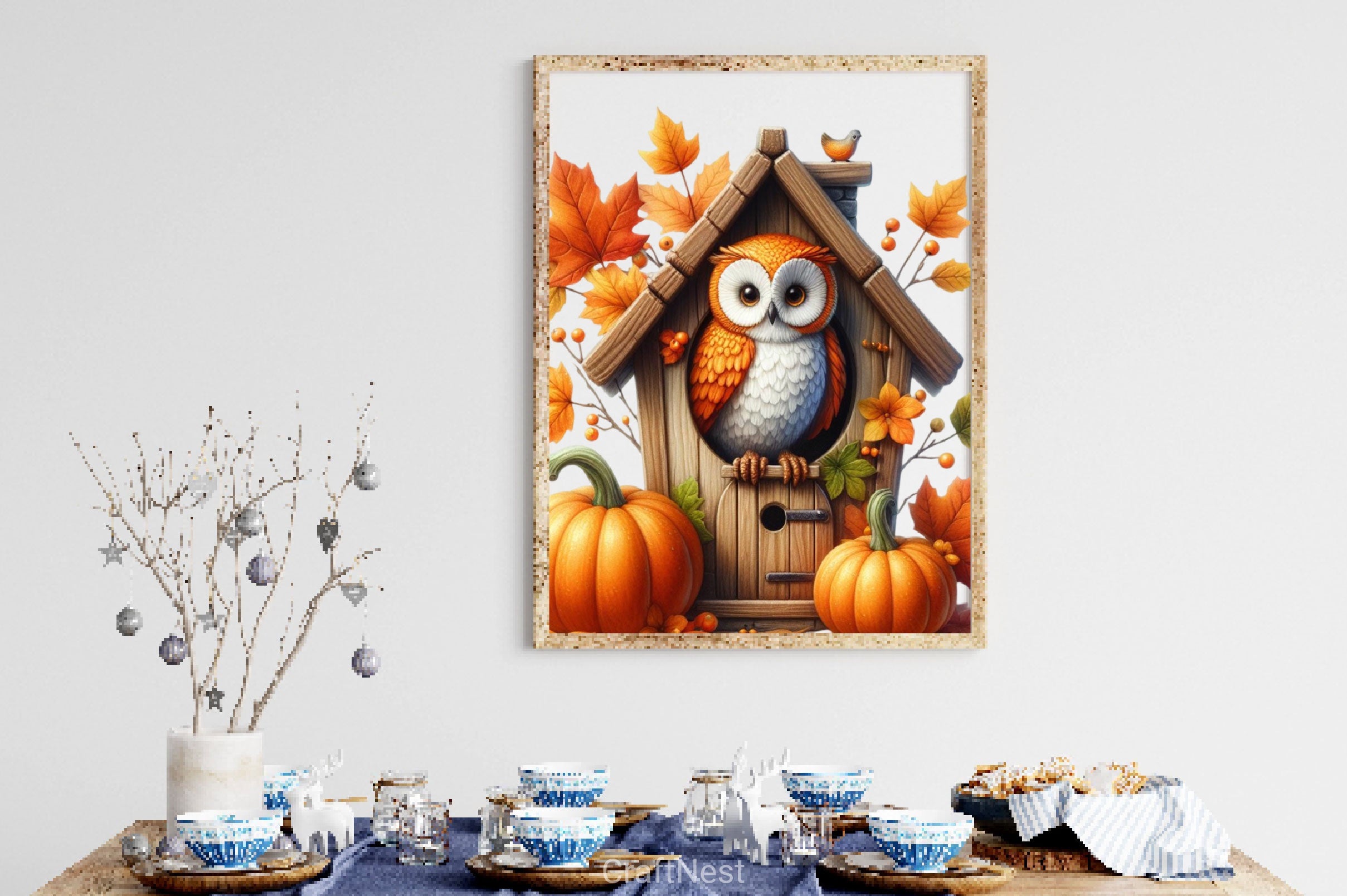 Autumn Owl House Clipart Bundle 2 - CraftNest - Digital Crafting and Art