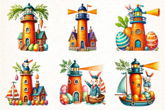 Easter Carrot Lighthouse Clipart Bundle - CraftNest - Digital Crafting and Art