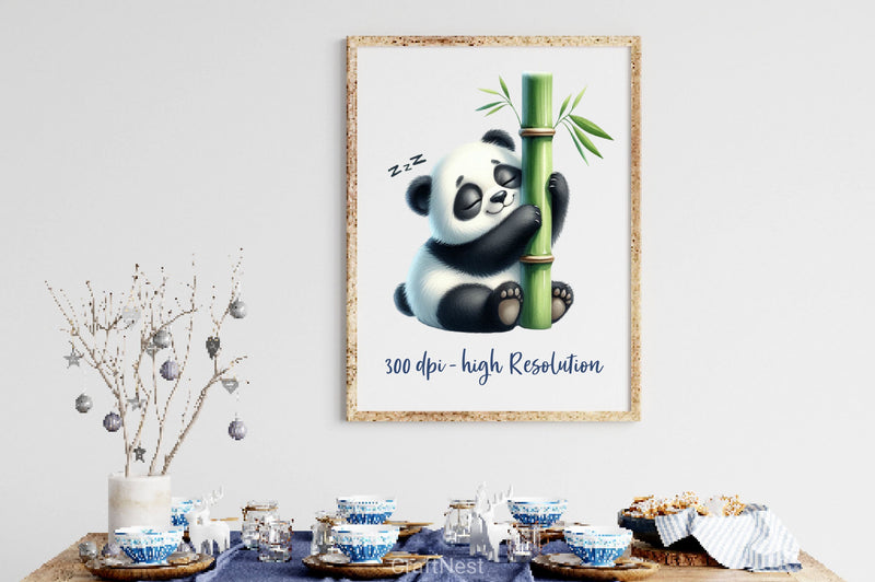 Bamboo Panda Cub Clipart Bundle 2 - CraftNest - Digital Crafting and Art
