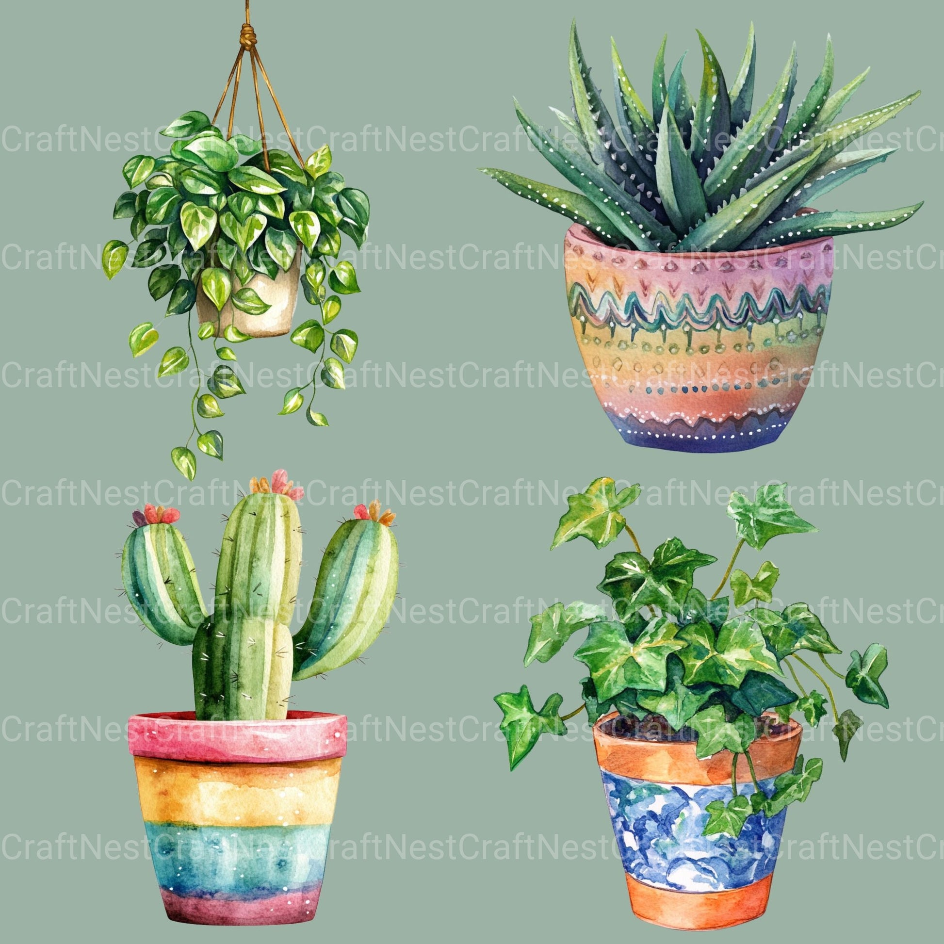 Houseplants Clipart Bundle - CraftNest - Digital Crafting and Art