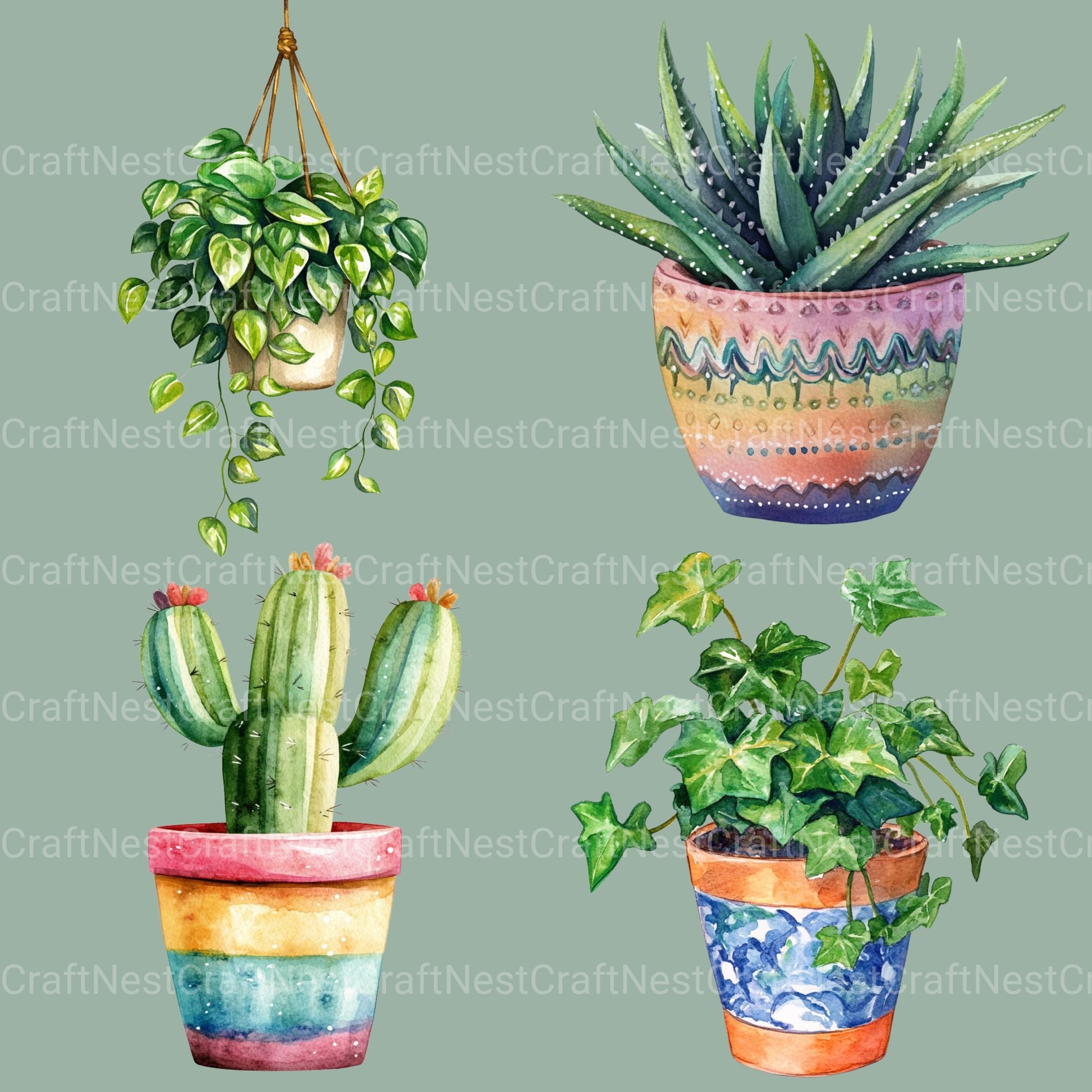 Houseplants Clipart Bundle - CraftNest - Digital Crafting and Art