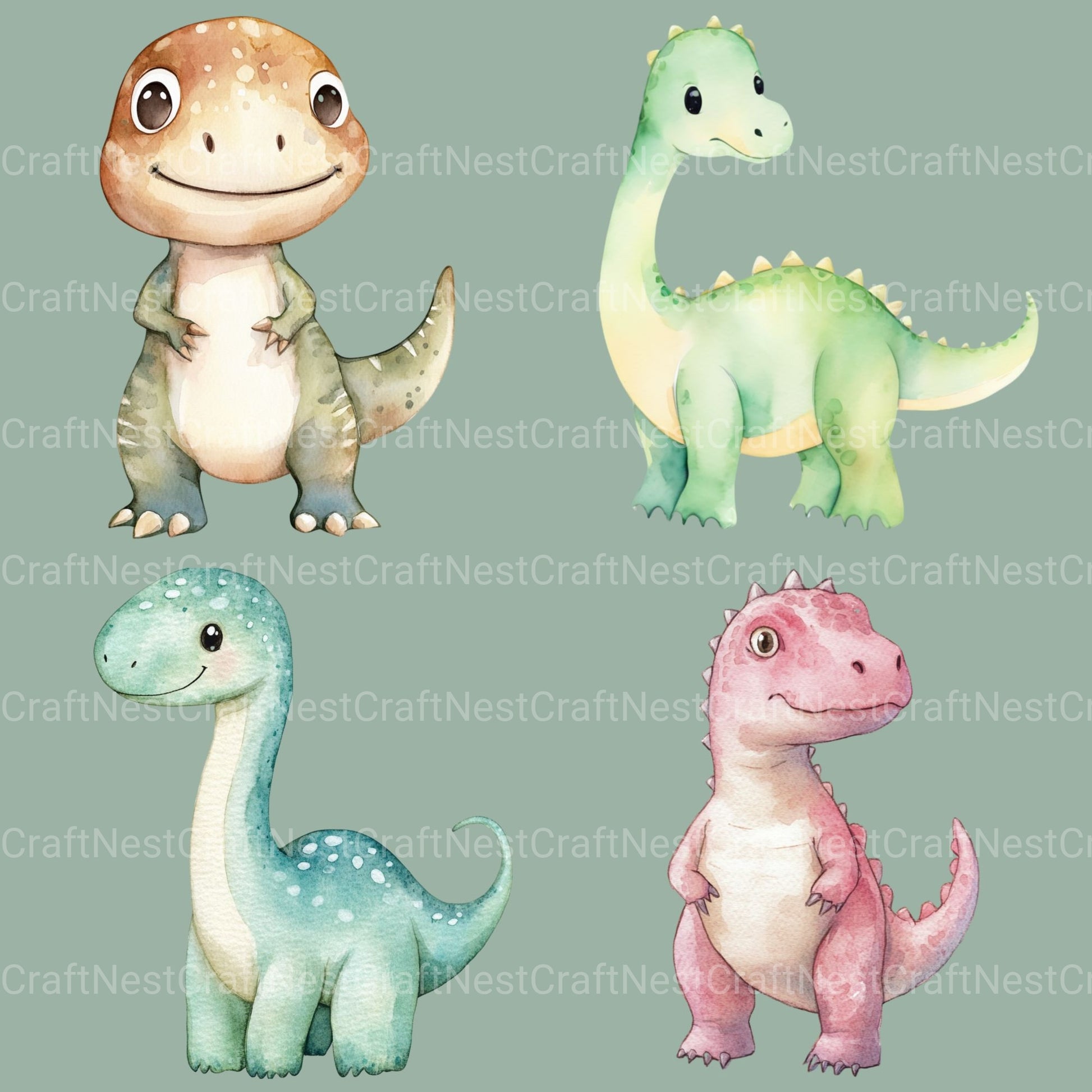 Dinosaurs Clipart Bundle 3 - CraftNest - Digital Crafting and Art