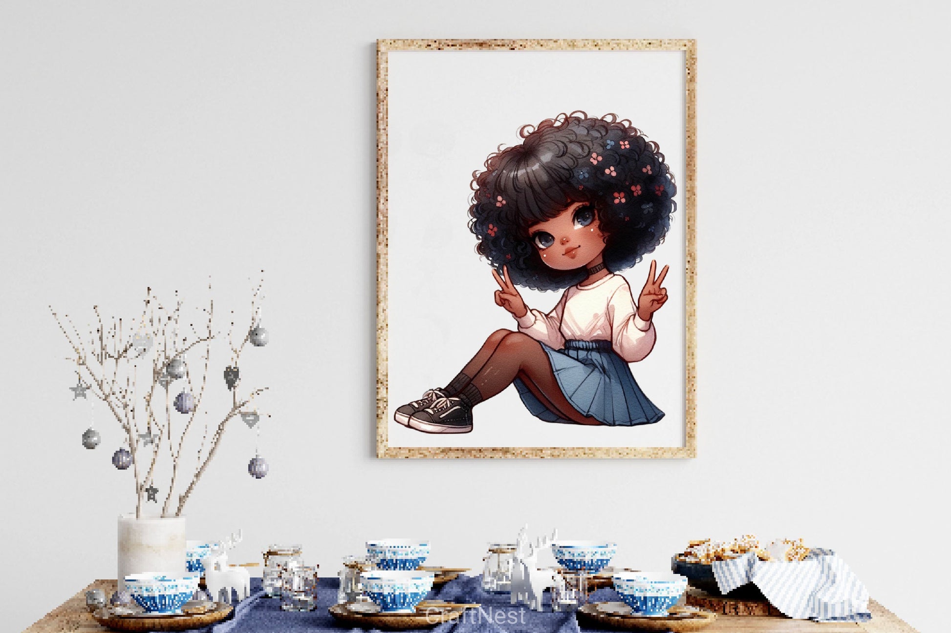 Cute Afro Girl Clipart Bundle 2 - CraftNest - Digital Crafting and Art