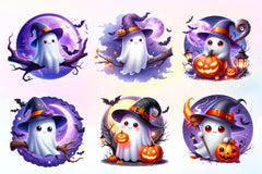 Cute Halloween Ghost Clipart Bundle 3 - CraftNest - Digital Crafting and Art