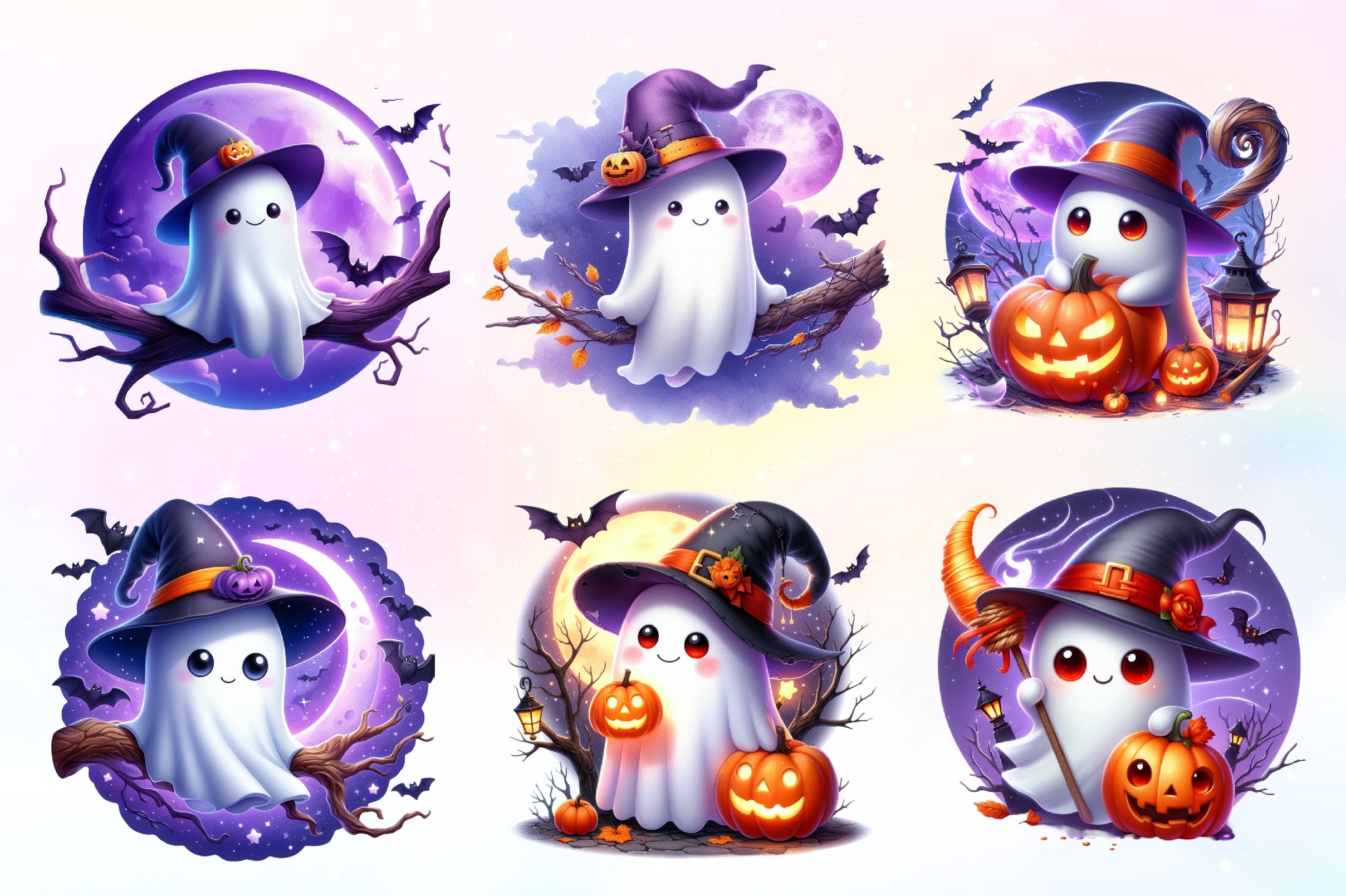 Cute Halloween Ghost Clipart Bundle 3 - CraftNest - Digital Crafting and Art