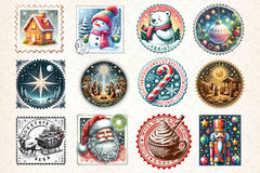 Christmas Stamps Clipart Bundle 2 - CraftNest - Digital Crafting and Art
