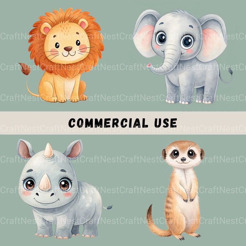 Safari Animals Clipart Bundle 4 - CraftNest - Digital Crafting and Art