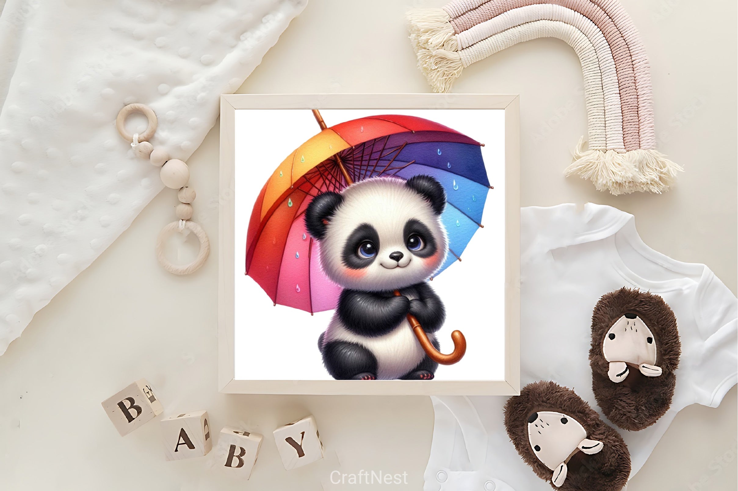 Rainbow Panda Clipart Bundle - CraftNest - Digital Crafting and Art