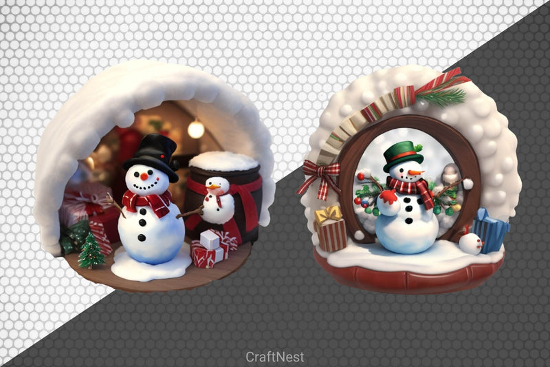 Christmas Cozy Snowman Clipart Bundle - CraftNest - Digital Crafting and Art