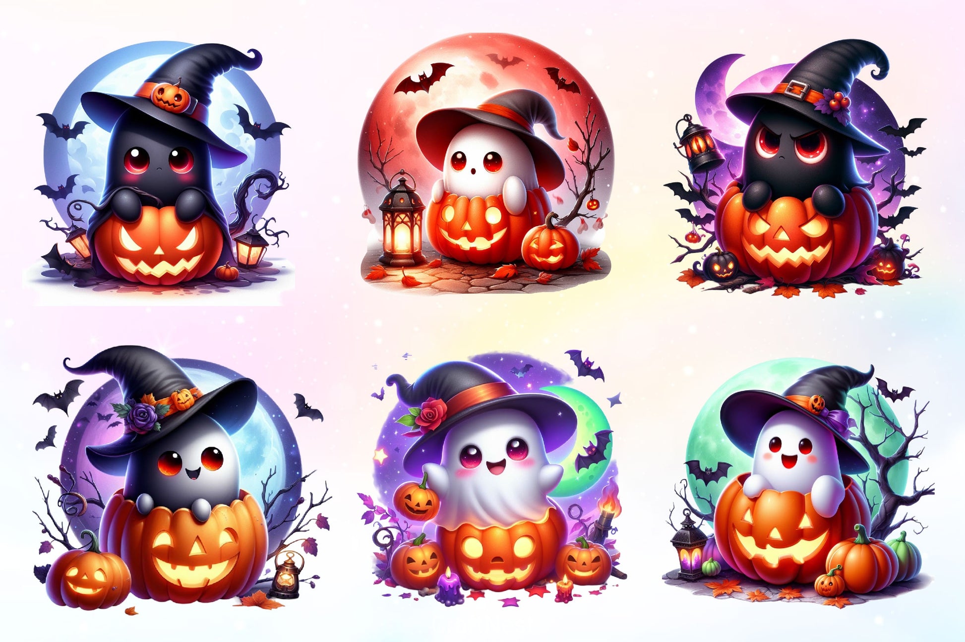 Cute Ghost Halloween Clipart Bundle - CraftNest - Digital Crafting and Art