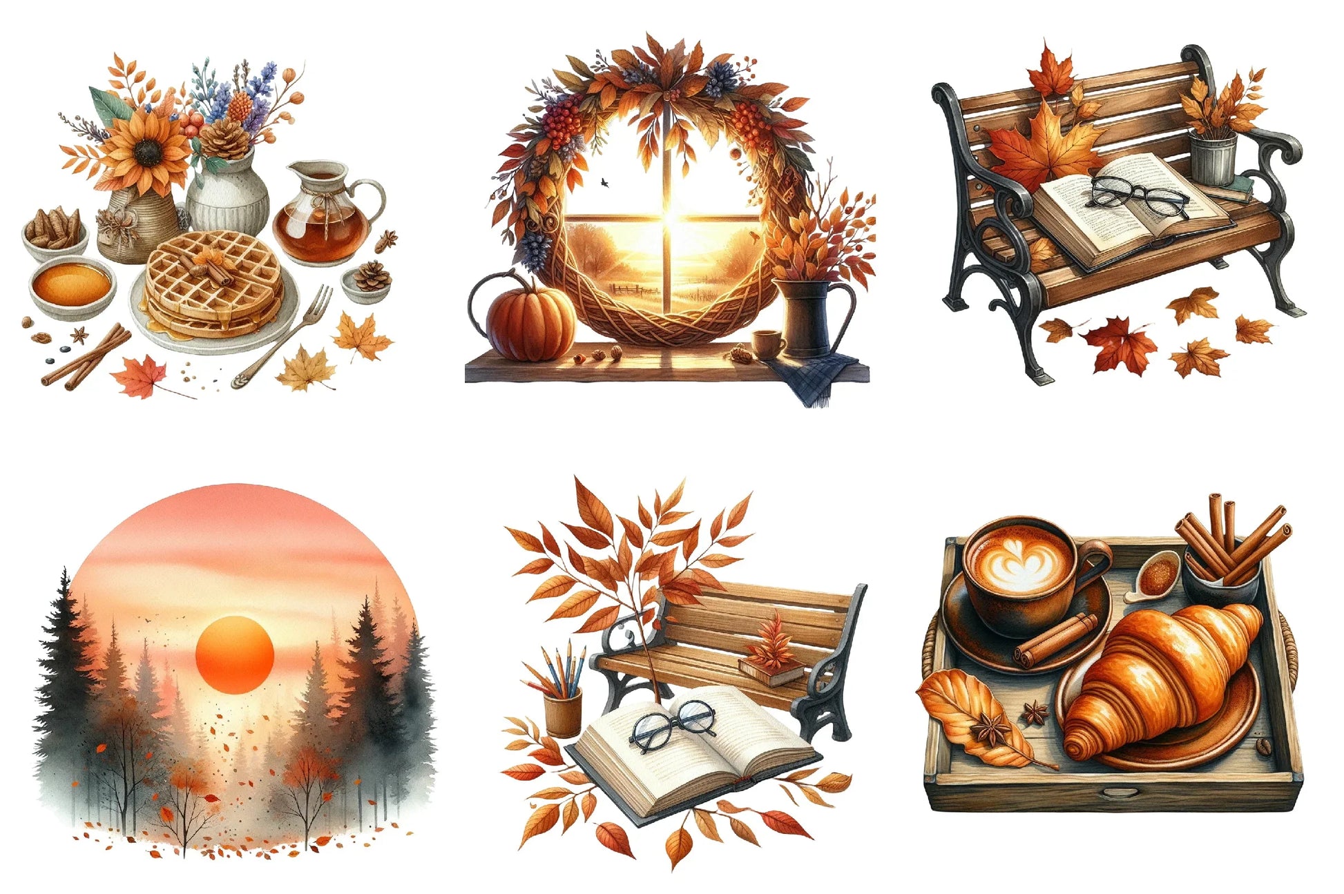 Morning and Fall Clipart Bundle - CraftNest - Digital Crafting and Art