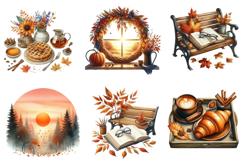 Morning and Fall Clipart Bundle - CraftNest - Digital Crafting and Art