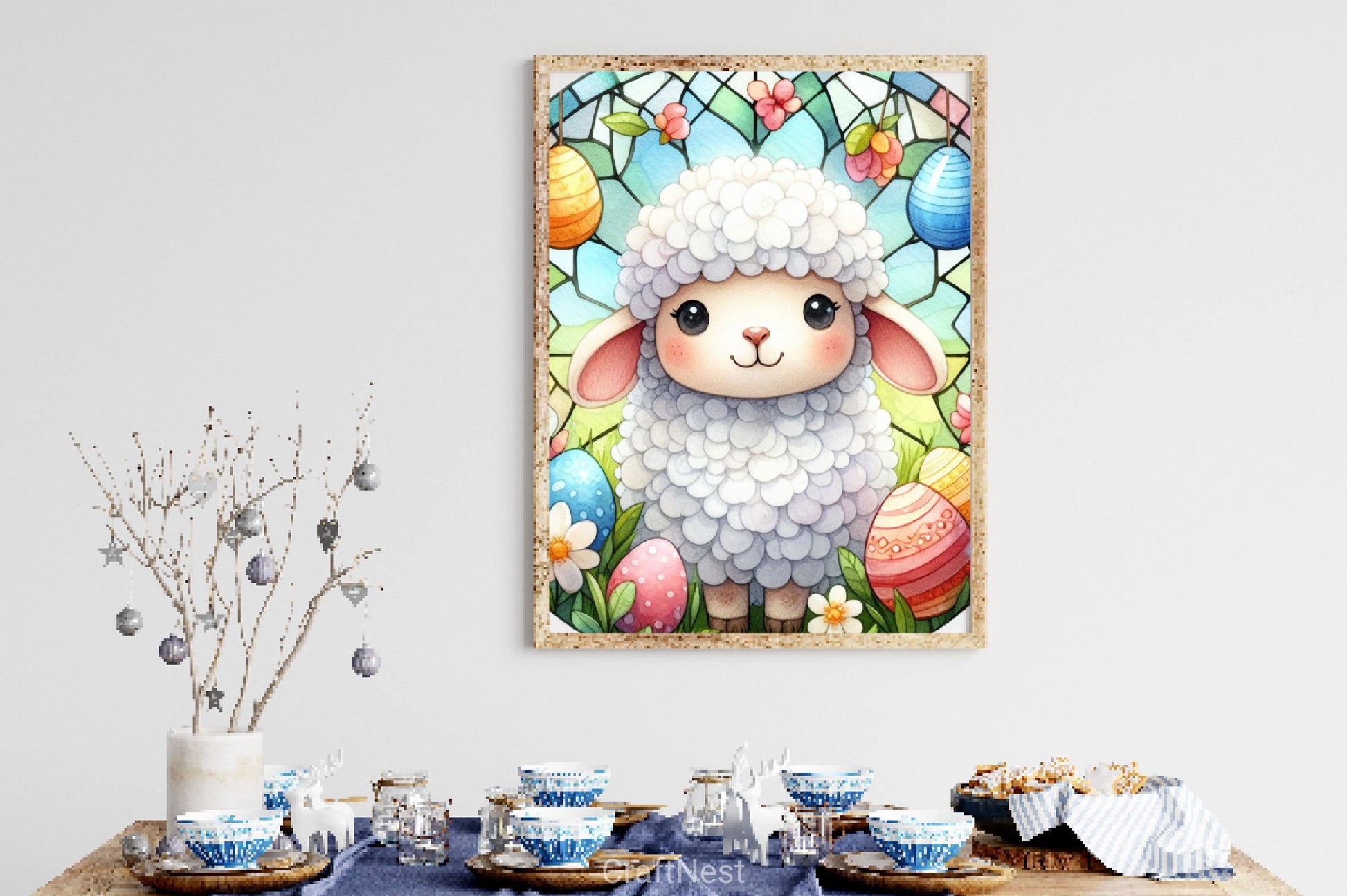 Stained Glass Easter Sheep Clipart Bundle - CraftNest - Digital Crafting and Art