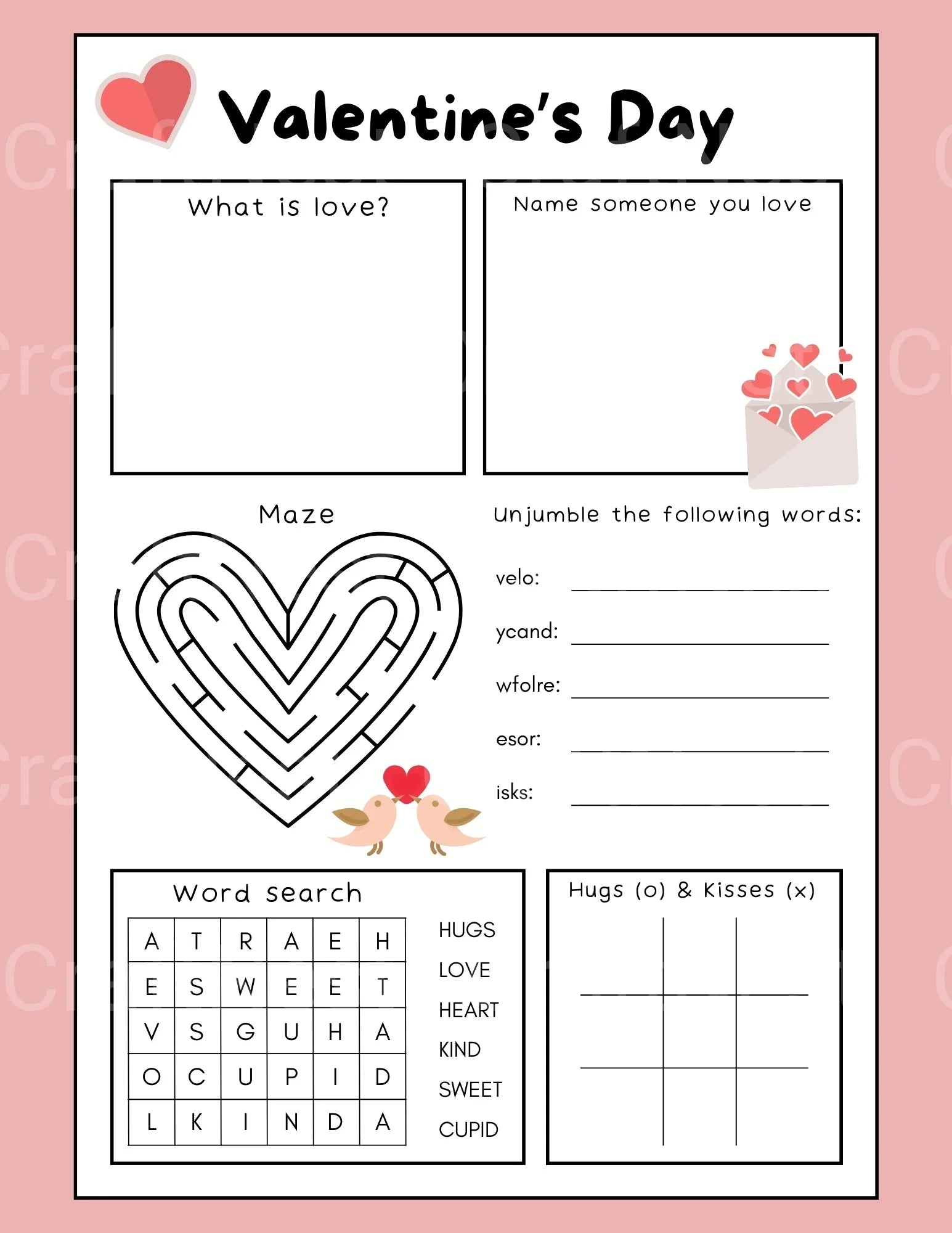 Valentine's Day Activity Book for Kids - CraftNest - Digital Crafting and Art